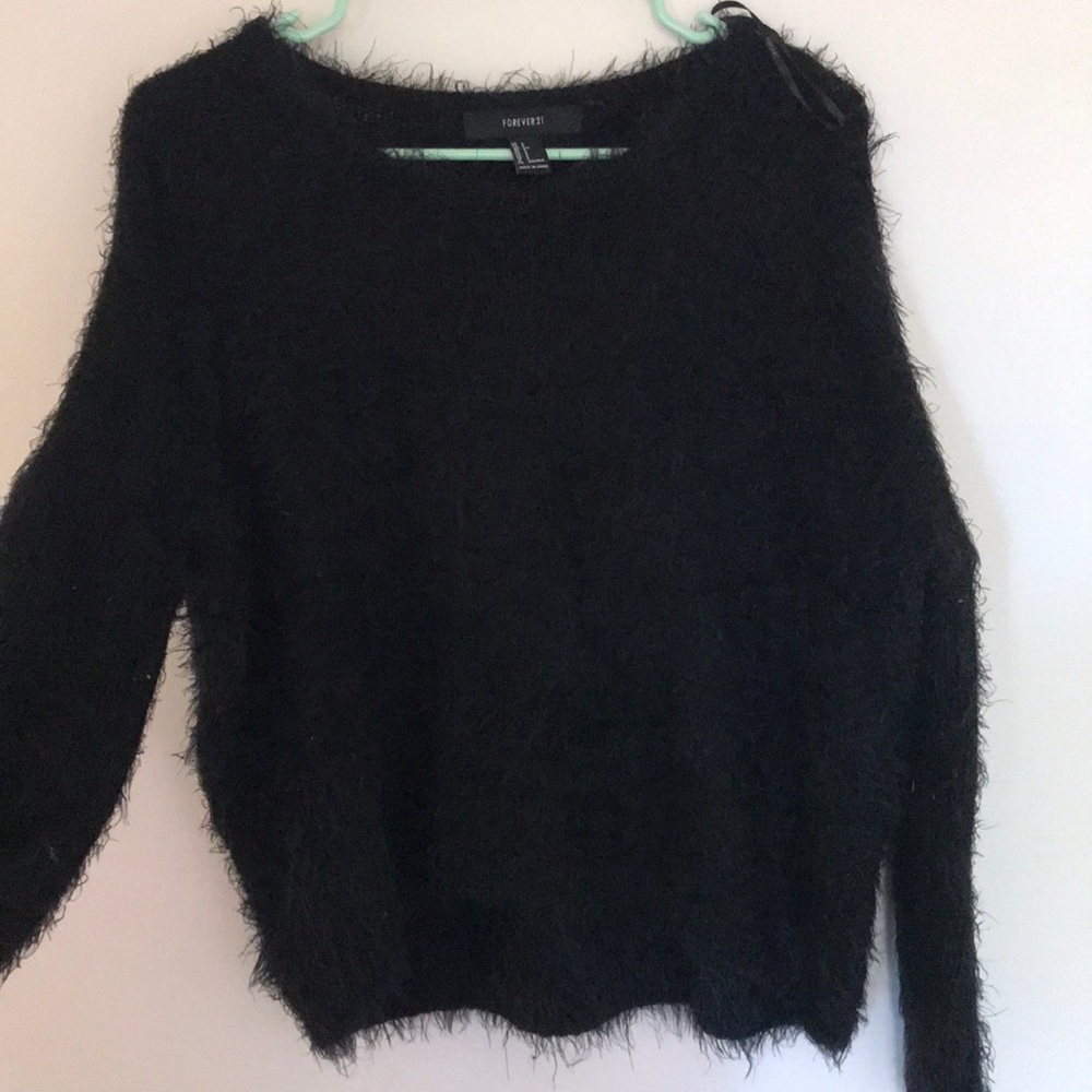 Black fuzzy sweater